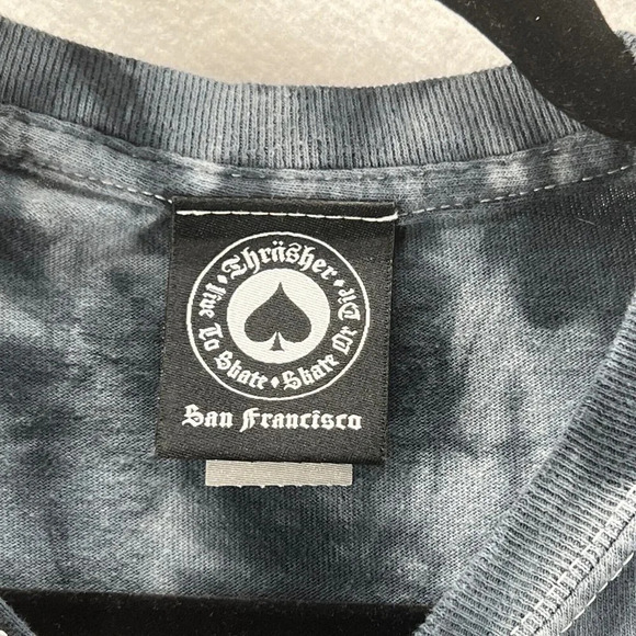 THRASHER T-Shirt Mens Sz M SKATEBOARD MAGAZINE Tie Dye Short Sleeve Cotton Gray - Picture 7 of 10